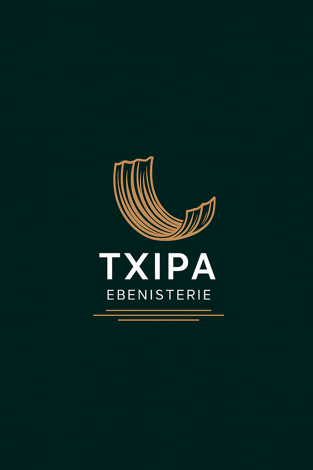 Logo Txipa Ébénisterie, inspiré du copeau de bois